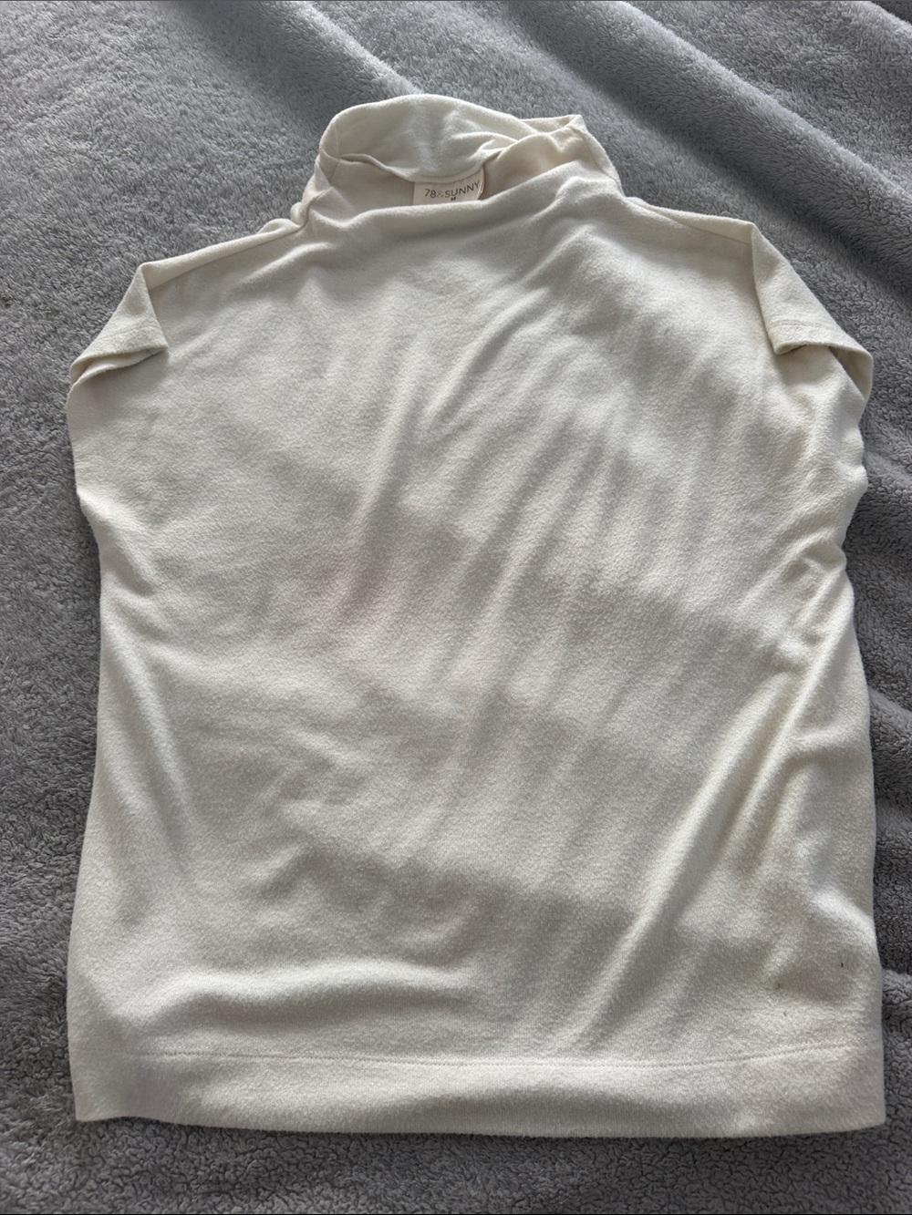 Cream Turtleneck Sweater Top for Women